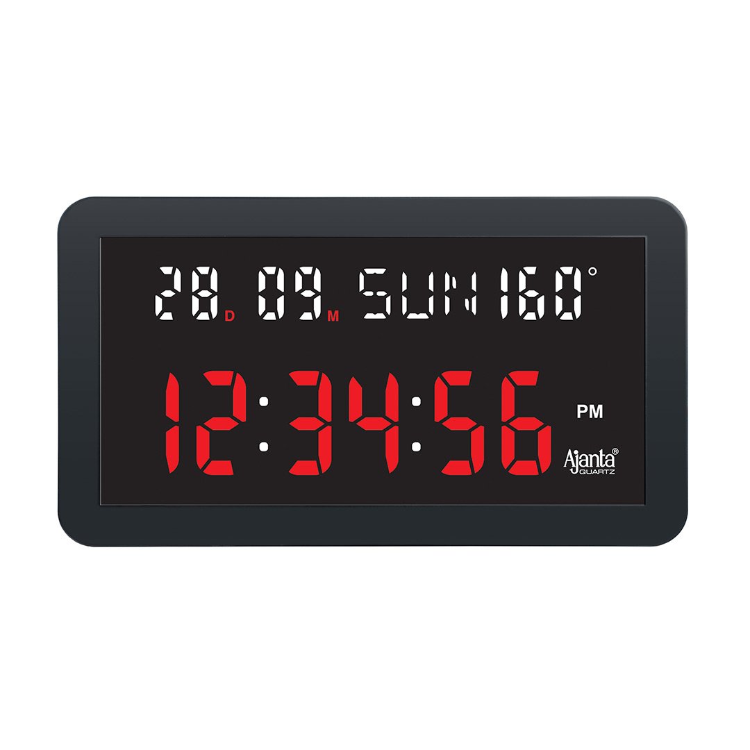 Digital Calendar Wall Clock – DC-157 – BLACK