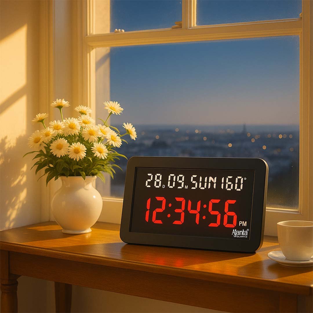 Digital Calendar Wall Clock – DC-157 – BLACK - Image 2